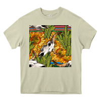 Mossy western bull skull seamless pattern Heavy Core Tee - BundleAndBundleShop