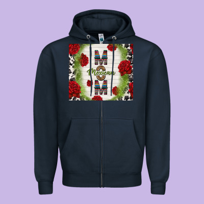 Mexican Mom With Roses Zipper Hoodie Designed By Tumblerdesignbyshophia