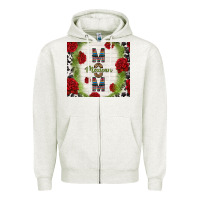 Oatmeal Heather mexican mom with roses Zipper Hoodie - TumblerDesignByShophia