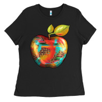 Black leopard turquoise glitter serape Ladies Tee - Artiststas