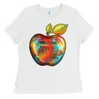 White leopard turquoise glitter serape Ladies Tee - Artiststas