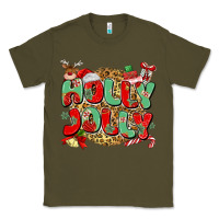 Army Green holly jolly christmas Classic Tee - MaliasSmallBusiness