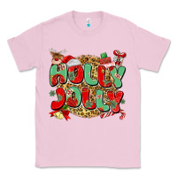 Bubblegum Pink holly jolly christmas Classic Tee - MaliasSmallBusiness