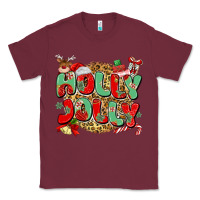 Burgundy holly jolly christmas Classic Tee - MaliasSmallBusiness