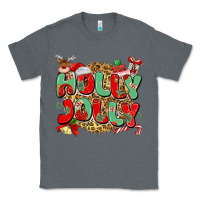 Charcoal Heather holly jolly christmas Classic Tee - MaliasSmallBusiness