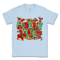 Dusty Blue holly jolly christmas Classic Tee - MaliasSmallBusiness