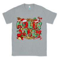Heather Grey holly jolly christmas Classic Tee - MaliasSmallBusiness