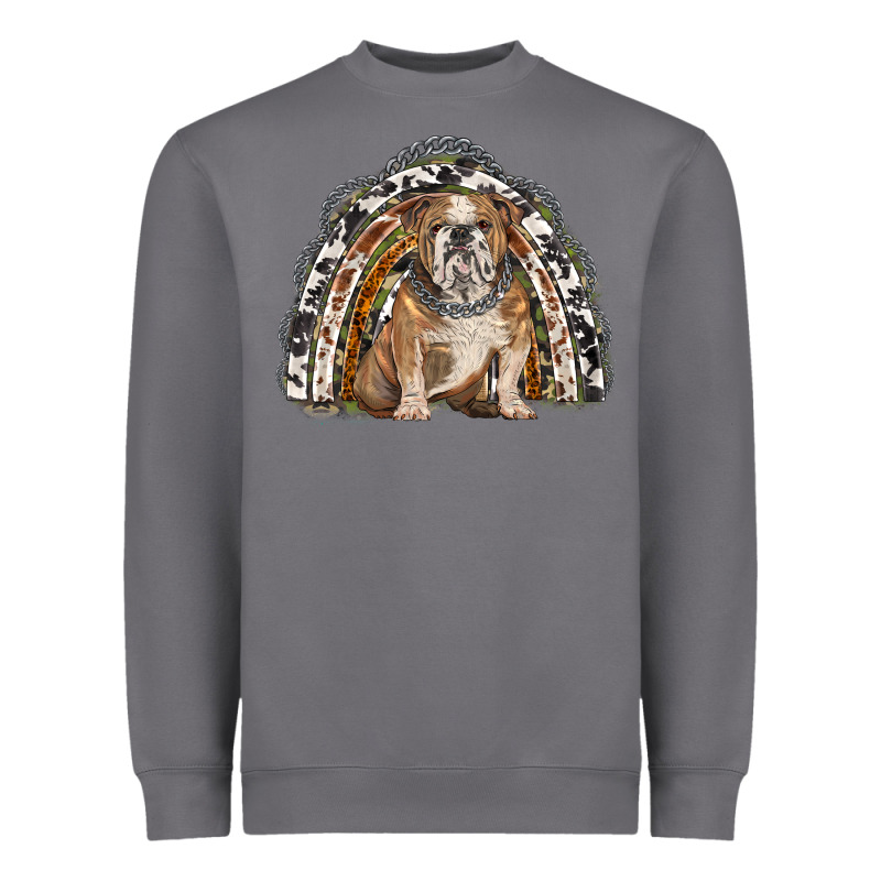 English Bulldog Rainbow Heavyweight Sweatshirt by BarkalooDesign | Teevron