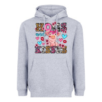 Heather Grey hogs and kisses pig  olivia Heavyweight Hoodie - OliviaCreatesArt