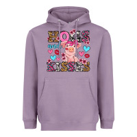 Lavender hogs and kisses pig  olivia Heavyweight Hoodie - OliviaCreatesArt