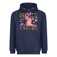 Navy hogs and kisses pig  olivia Heavyweight Hoodie - OliviaCreatesArt