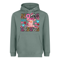 Sage hogs and kisses pig  olivia Heavyweight Hoodie - OliviaCreatesArt