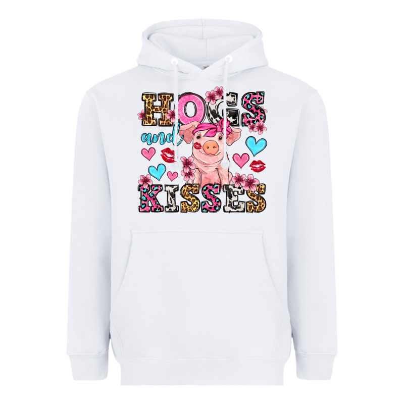 Hogs And Kisses Pig  Olivia Heavyweight Hoodie by OliviaCreatesArt | Teevron