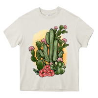 Cream cactus Heavy Core Tee - JahusDesignShop