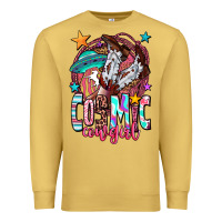 Antique Gold cosmic cowgirl Premium Sweatshirt - OliviaCreatesArt