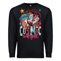 Black cosmic cowgirl Premium Sweatshirt - OliviaCreatesArt