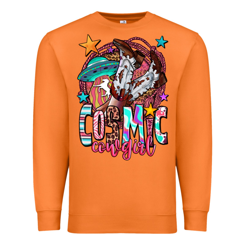 Cosmic Cowgirl Premium Sweatshirt by OliviaCreatesArt | Teevron