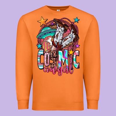 Cosmic Cowgirl Premium Sweatshirt Designed By Oliviacreatesart