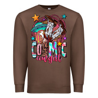 Chestnut cosmic cowgirl Premium Sweatshirt - OliviaCreatesArt