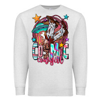 Oatmeal Heather cosmic cowgirl Premium Sweatshirt - OliviaCreatesArt