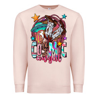 Pale Pink cosmic cowgirl Premium Sweatshirt - OliviaCreatesArt
