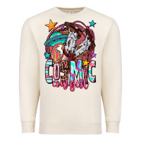 Sandshell cosmic cowgirl Premium Sweatshirt - OliviaCreatesArt