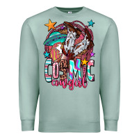 Seafoam cosmic cowgirl Premium Sweatshirt - OliviaCreatesArt