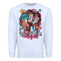 White cosmic cowgirl Premium Sweatshirt - OliviaCreatesArt