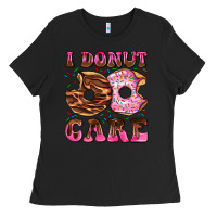 Black i donut care Ladies Tee - AdoDesignShop