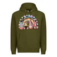 Army Green Easter Day rainbow gnomes Premium Hoodie - CowGirlArtShop