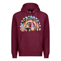 Burgundy Easter Day rainbow gnomes Premium Hoodie - CowGirlArtShop