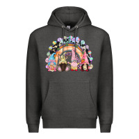 Charcoal Heather Easter Day rainbow gnomes Premium Hoodie - CowGirlArtShop