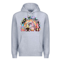 Heather Grey Easter Day rainbow gnomes Premium Hoodie - CowGirlArtShop