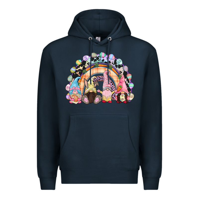 Easter Day Rainbow Gnomes Premium Hoodie by CowGirlArtShop | Teevron