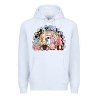 White Easter Day rainbow gnomes Premium Hoodie - CowGirlArtShop