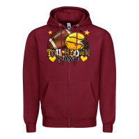 Burgundy Touchdown season American Football yellow team Zipper Hoodie - HowdyJamesFarm