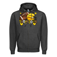 Charcoal Heather Touchdown season American Football yellow team Zipper Hoodie - HowdyJamesFarm