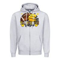 Heather Grey Touchdown season American Football yellow team Zipper Hoodie - HowdyJamesFarm
