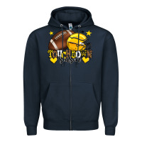 Navy Touchdown season American Football yellow team Zipper Hoodie - HowdyJamesFarm