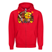 Red Touchdown season American Football yellow team Zipper Hoodie - HowdyJamesFarm
