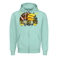 Seafoam Touchdown season American Football yellow team Zipper Hoodie - HowdyJamesFarm