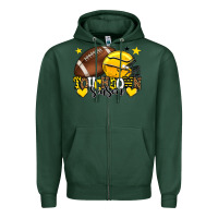 Sports Green Touchdown season American Football yellow team Zipper Hoodie - HowdyJamesFarm