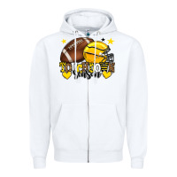 White Touchdown season American Football yellow team Zipper Hoodie - HowdyJamesFarm