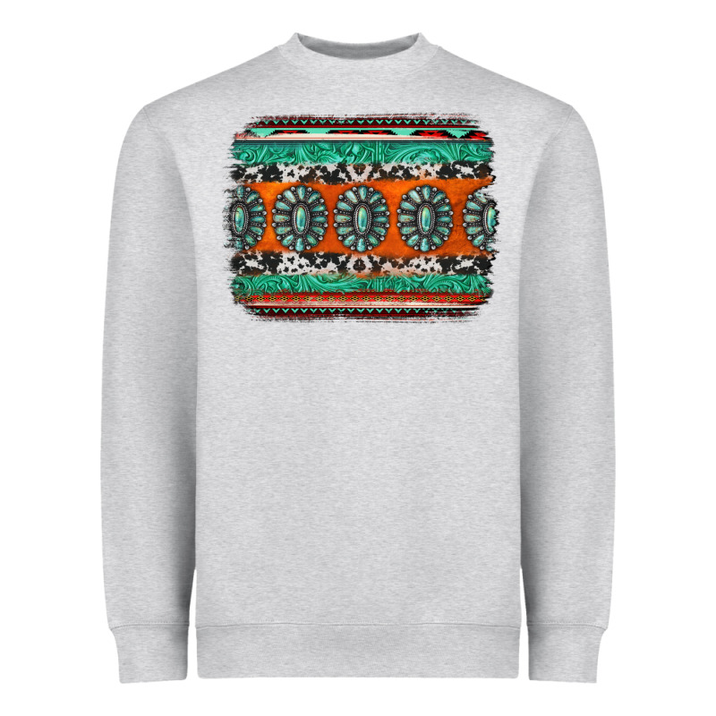 Turquoise Western Background Heavyweight Sweatshirt by Jasminsmagicworld | Teevron