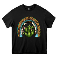 Black cactus rainbow Heavy Core Tee - JahusDesignShop