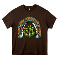 Chocolate Brown cactus rainbow Heavy Core Tee - JahusDesignShop