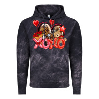 Cloud Black xo xo with leopard and cowhide heart Vintage Hoodie - NancyCooperArtShop