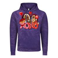 Cloud Purple xo xo with leopard and cowhide heart Vintage Hoodie - NancyCooperArtShop