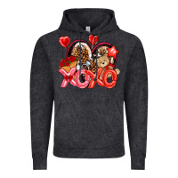 Vintage Black xo xo with leopard and cowhide heart Vintage Hoodie - NancyCooperArtShop