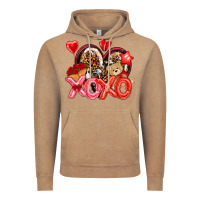 Vintage Coffee xo xo with leopard and cowhide heart Vintage Hoodie - NancyCooperArtShop